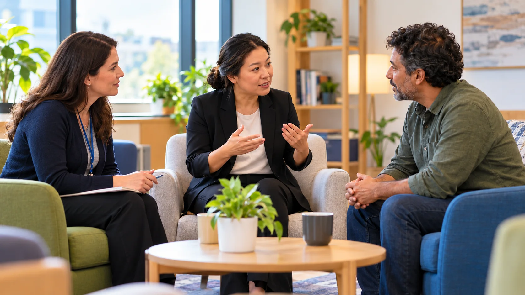 Interpreter supporting a social services conversation