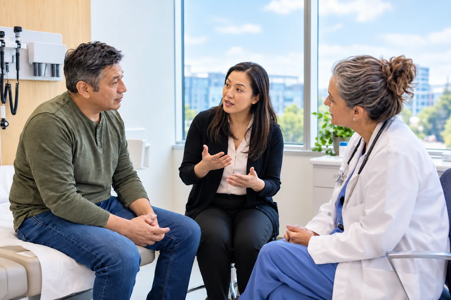 Interpreter supporting a hospital consultation